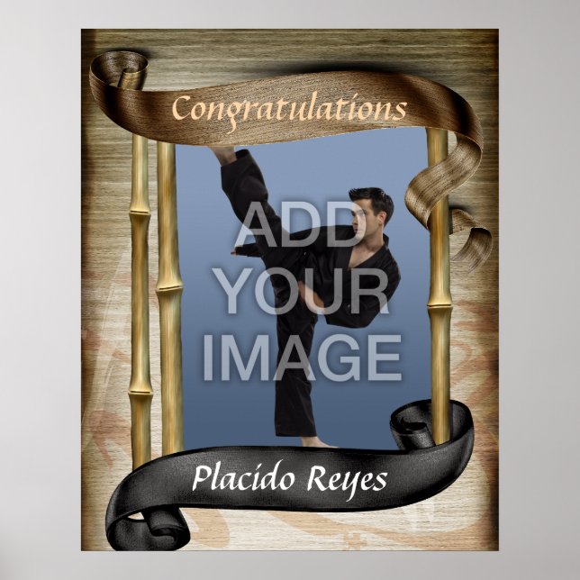 Heavy Martial Arts Black Belt Portrait One Poster (Front)