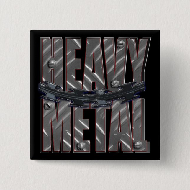heavy metal 2 inch square button (Front)