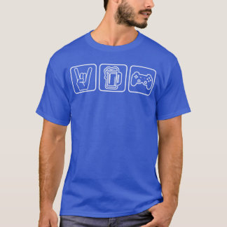 HEAVY METAL BEER GAMING Metal Fan Gamer Beer Drink T-Shirt