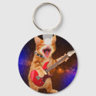 Heavy metal cat - rocker cat - guitar cats keychain