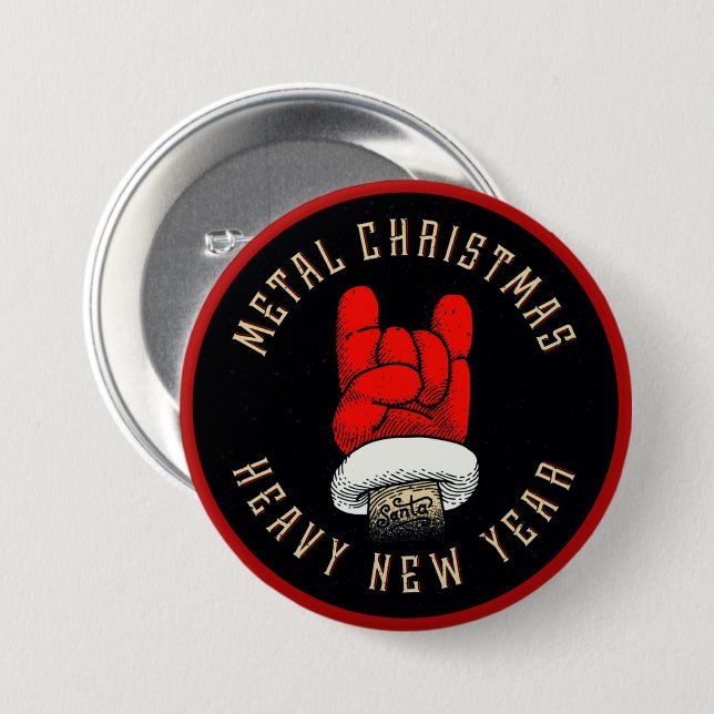 Heavy Metal Christmas  3 Inch Round Button (Front & Back)