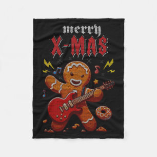 Heavy Metal Christmas Sleigher Hail Santa Claus Ro Fleece Blanket