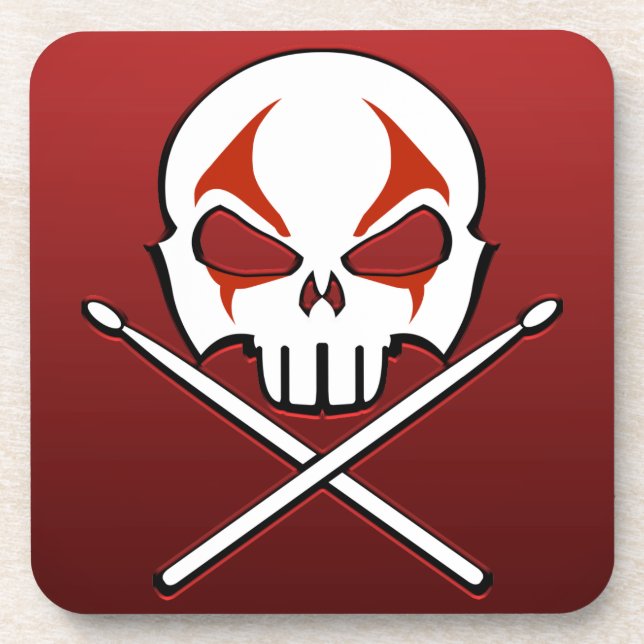 Heavy Metal Coaster Rock & Roll Drummer Coasters (Front)