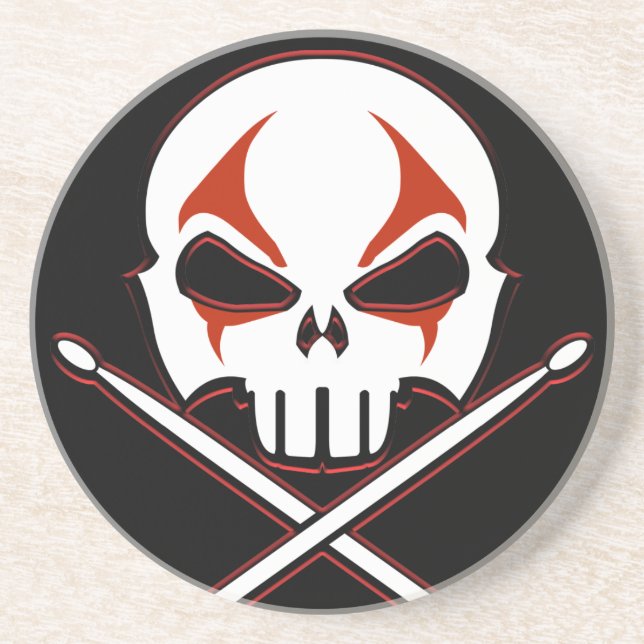 Heavy Metal Coaster Rock & Roll Drummer Coasters (Front)