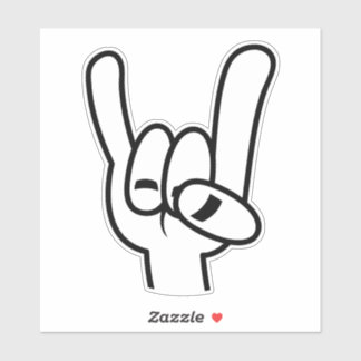 Heavy Metal Devil Horns Black Line