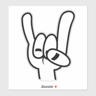 Heavy Metal Devil Horns Black Line