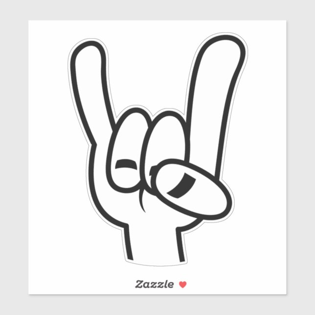 Heavy Metal Devil Horns Black Line (Sheet)