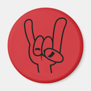 Heavy Metal Devil Horns Black Line Magnet