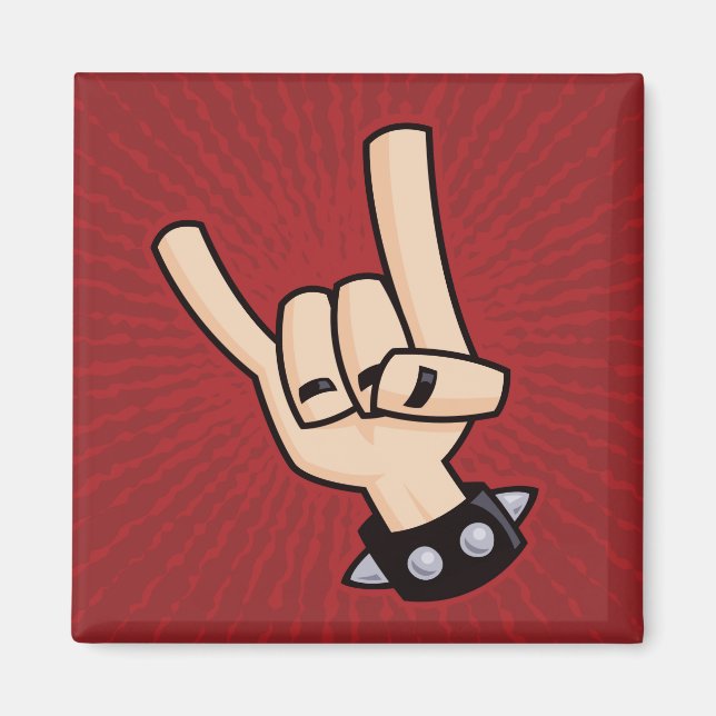 Heavy Metal Devil Horns Magnet (Front)