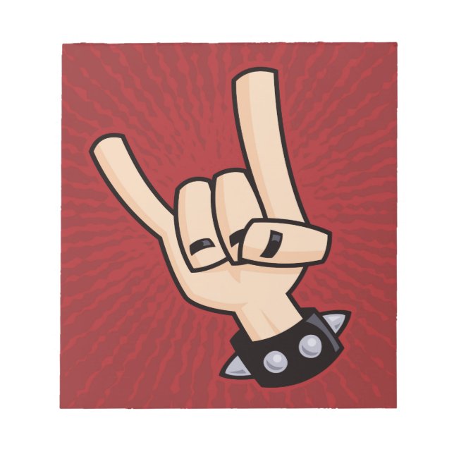 Heavy Metal Devil Horns Notepad (Front)