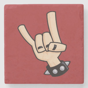 Heavy Metal Devil Horns Stone Coaster