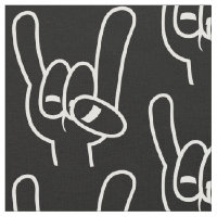 Heavy Metal Devil Horns White Line