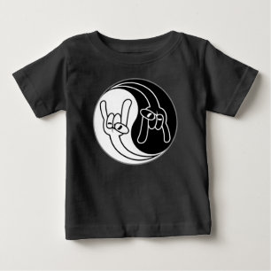 Heavy Metal Devil Horns Yin Yang Baby T-Shirt