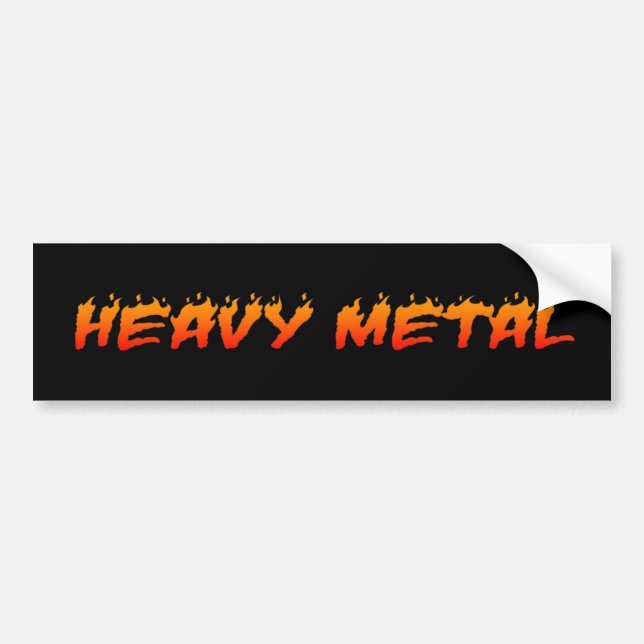 Heavy Metal Fire Bumper Sticker (Front)
