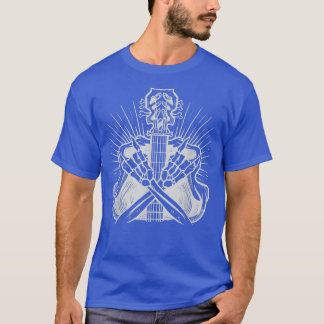 Heavy Metal Guitar Skeleton Metal Hand Rock Festiv T-Shirt