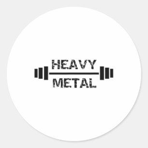 Heavy Metal Gym Fitness Weightlifting Bodybuilding Classic Round Sticker