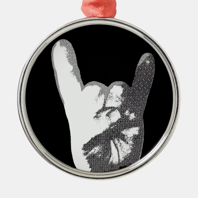 Heavy Metal Hand Sign Ornament (Front)