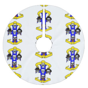 heavy metal Hanukkah interfaith cross rabbis Brushed Polyester Tree Skirt