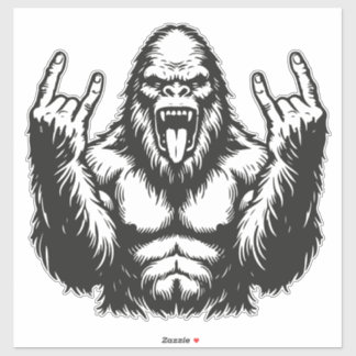 Heavy Metal Headbanger Sasquatch Rock On