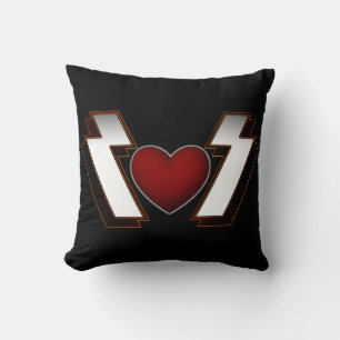 Heavy Metal Heart Throw Pillow