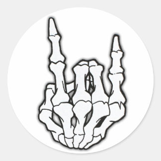 Heavy Metal Horns - Skeleton Hand - Stickers