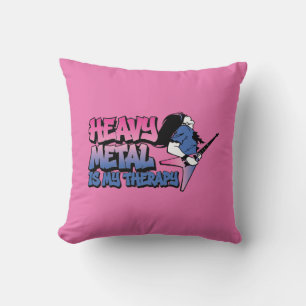 heavy metal is my therapy throw pillow