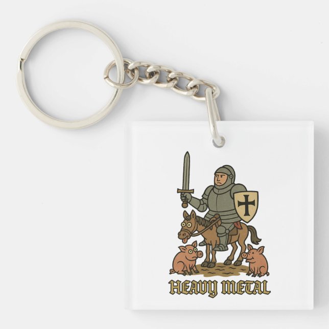 Heavy Metal Knight – Medieval Mayhem Keychain (Front)