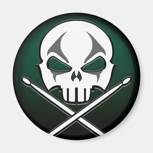Heavy Metal Magnet Rock & Roll Drummer Magnets (Front)