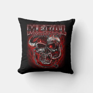 Heavy Metal Monster Throw Pillow