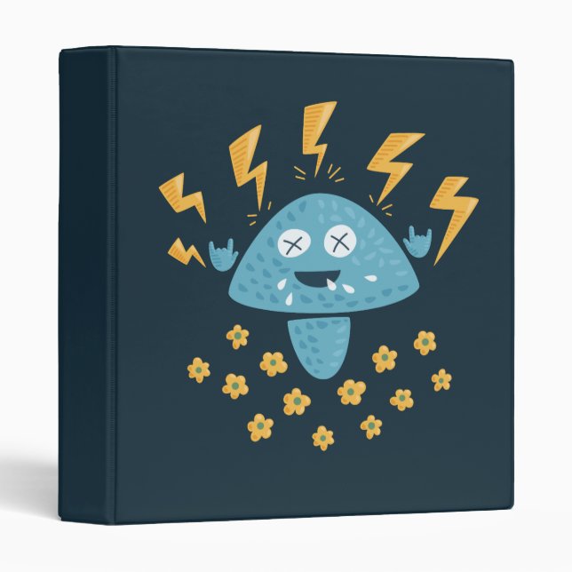 Heavy Metal Music Funny Cartoon Mushroom Binder (Front/Spine)