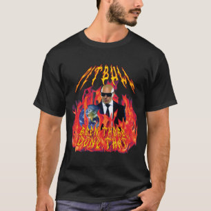 heavy metal pitbull with flames T-Shirt