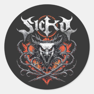 Heavy Metal Rock And Roll Band Sicko Cool Graphic  Classic Round Sticker