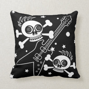 Heavy Metal Skulls Throw Pillow