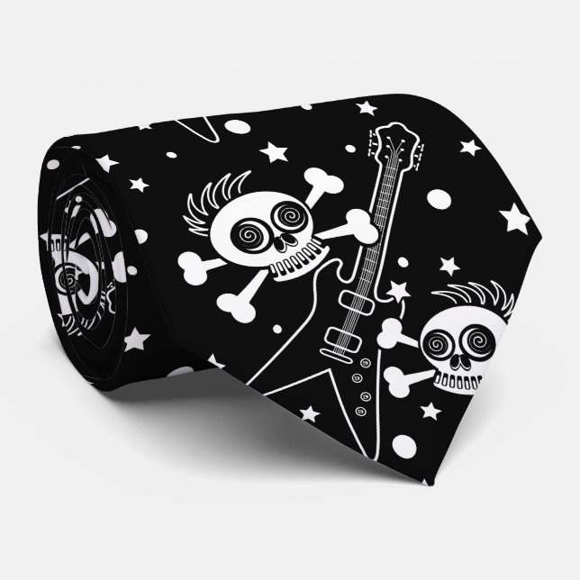 Heavy Metal Skulls Tie (Rolled)