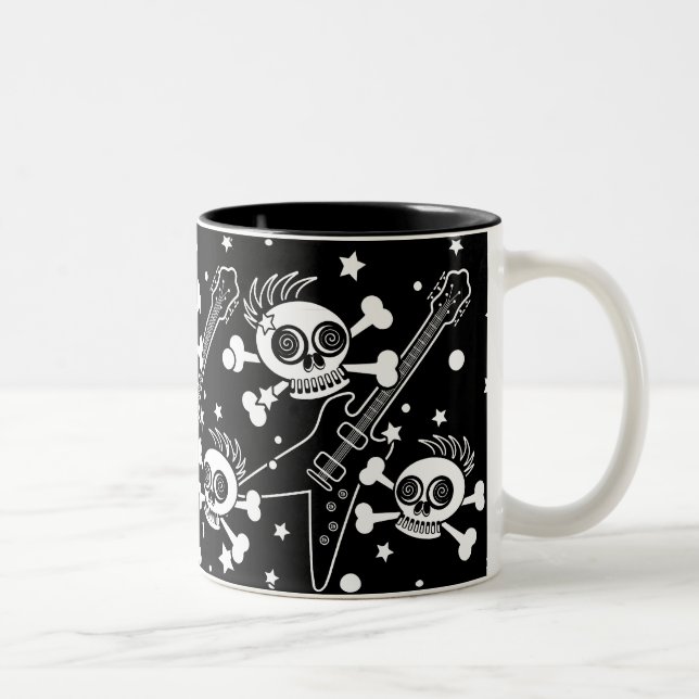 Heavy Metal Skulls Two-Tone Coffee Mug (Right)