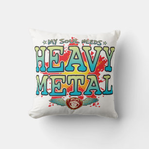 Heavy Metal Soul T-Shirt Throw Pillow