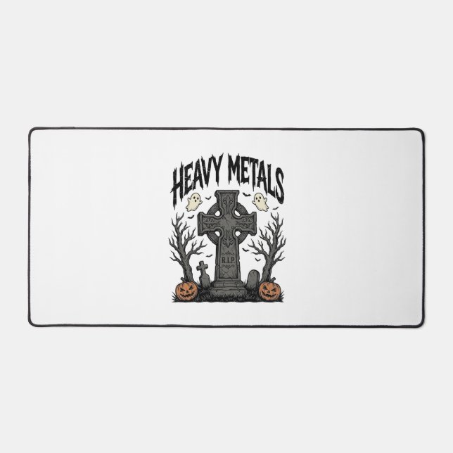 Heavy Metals Halloween Graveyard Vector Design_1 Desk Mat (Front)