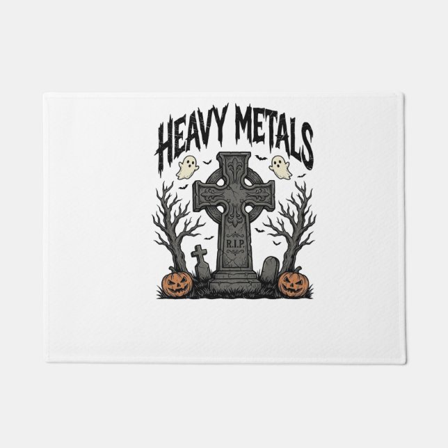 Heavy Metals Halloween Graveyard Vector Design_1 Doormat (Front)