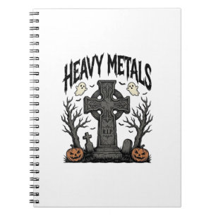 Heavy Metals Halloween Graveyard Vector Design_1 Notebook