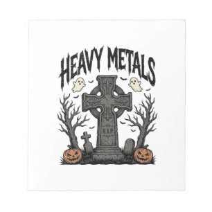 Heavy Metals Halloween Graveyard Vector Design_1 Notepad