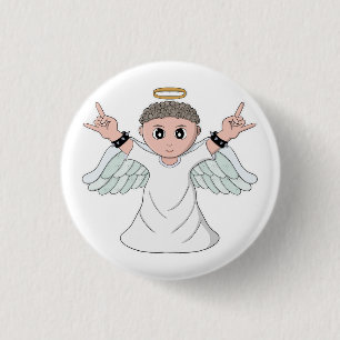 Heavy Music Loving Angel 1 Inch Round Button