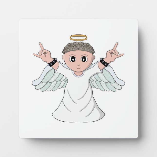 Heavy Music Loving Angel Plaque (Front)