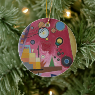 Heavy Red by Wassily Kandinsky Ceramic Ornament