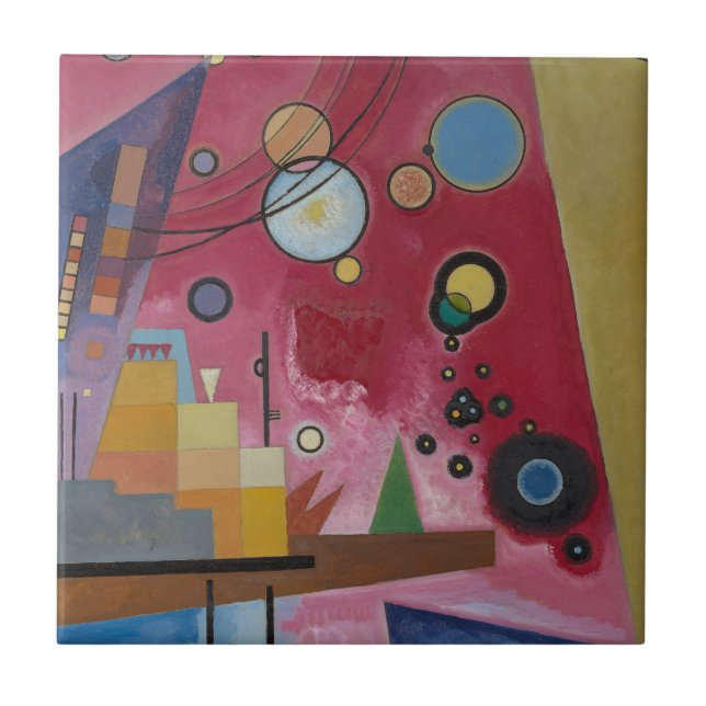 Heavy Red by Wassily Kandinsky Tile (Front)