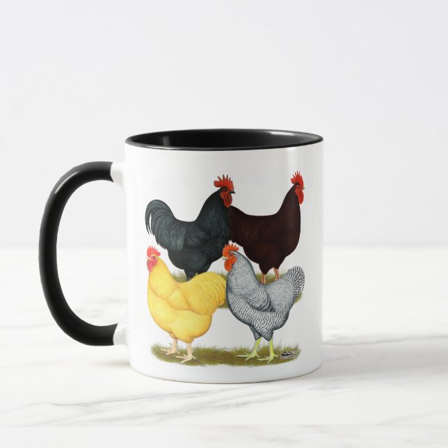 Heavy Rooster Chicken Quartet Mug (Left)