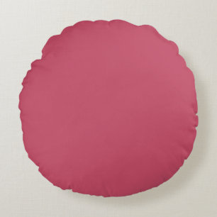 Heavy Rose Petal Pink Solid Colour Round Pillow
