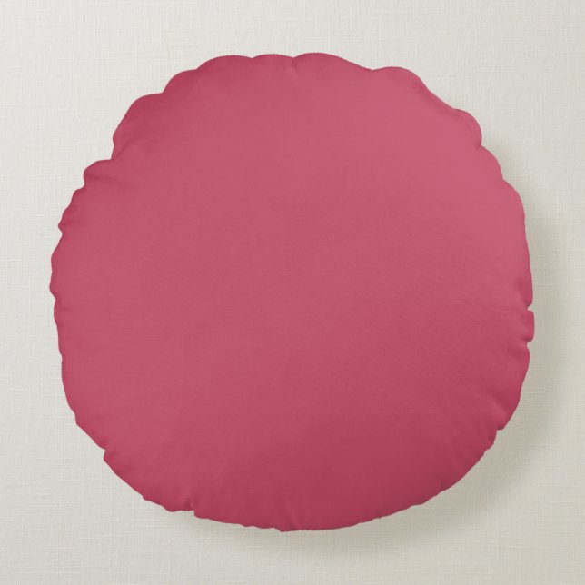 Heavy Rose Petal Pink Solid Colour Round Pillow (Front)