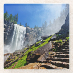 Heavy Spray from Vernal   Yosemite National Park Glass Coaster