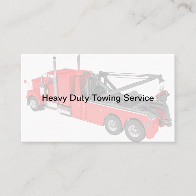 Heavy Towing Tow Truck Driver  Business Card (Front)