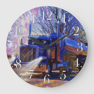 Heavy Transport Blue Tanker Truck Wall Clock